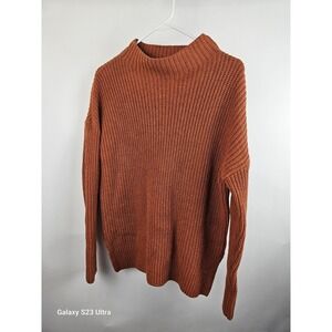 Max Studio, mock neck, burnt orange 100% cotton szXS sweater